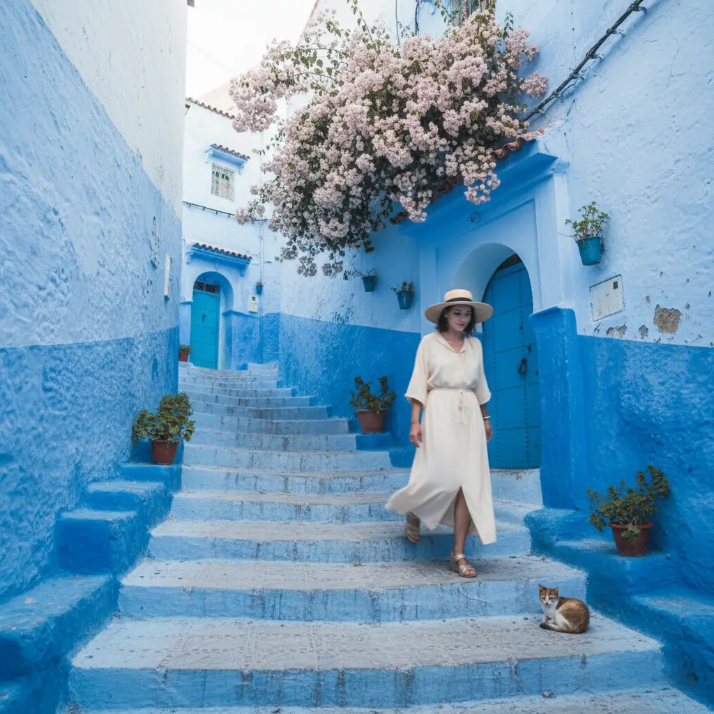 blue streets of chefchaouen morocco travel
