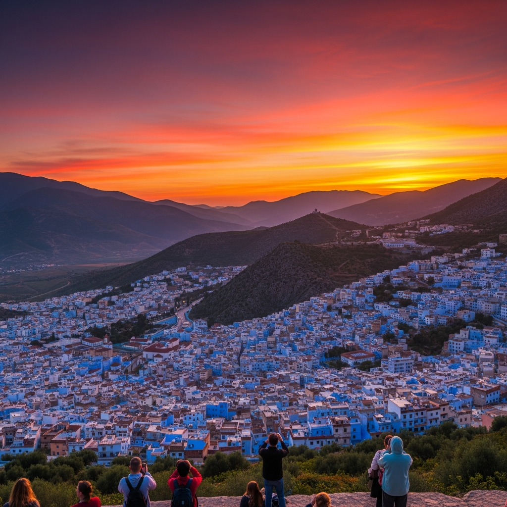 Chefchaouen travel must-do: sunset view from the Spanish Mosque
