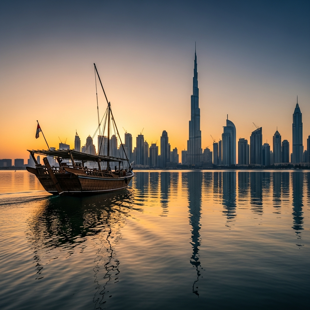 Contrast of old and new in Dubai, the ultimate future city