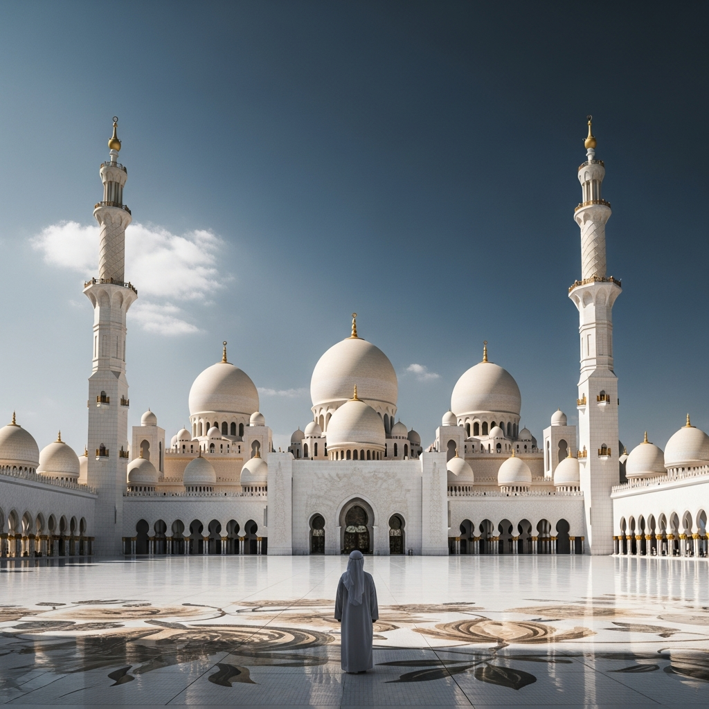 Sheikh Zayed Grand Mosque in Abu Dhabi, the UAE's cultural capital