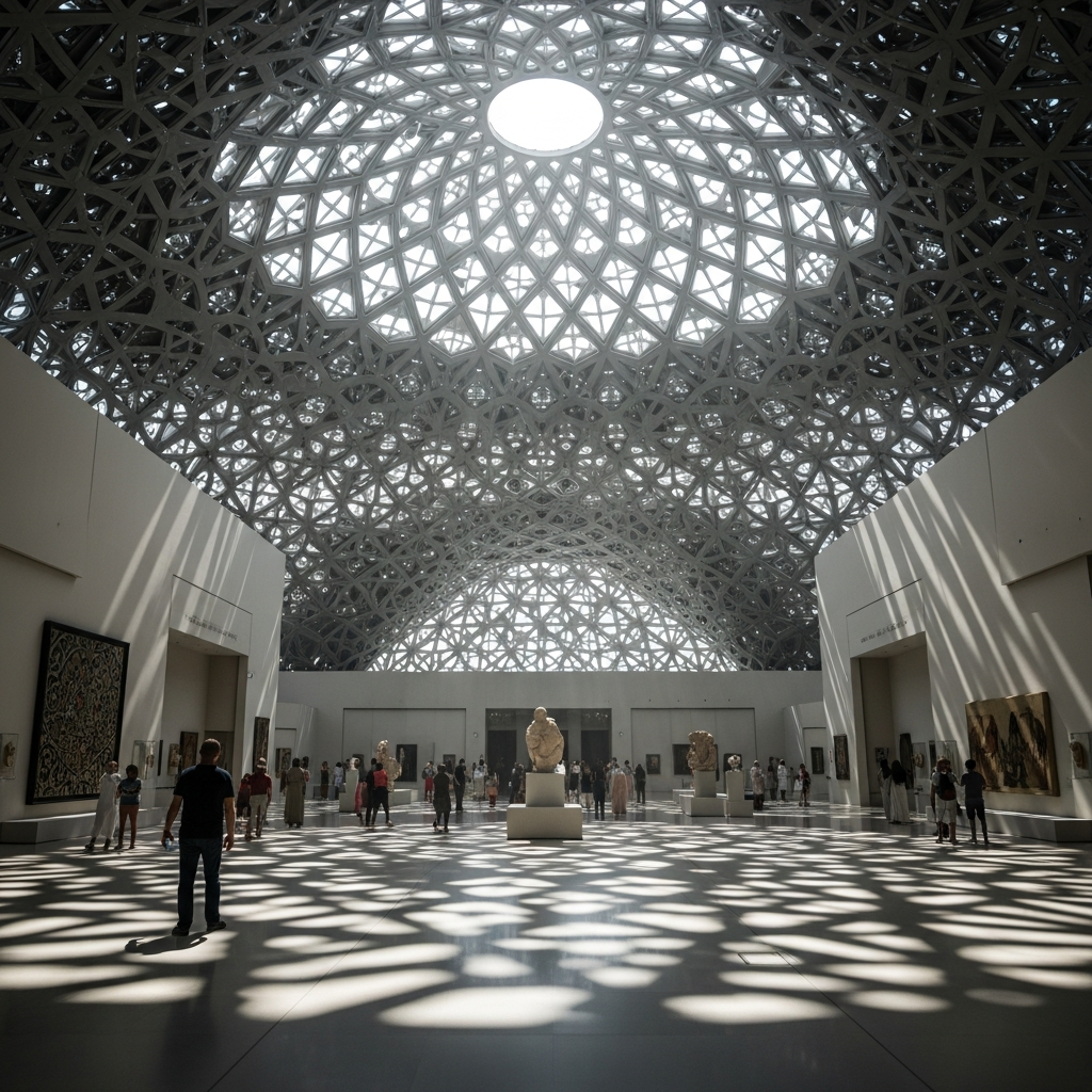 Louvre Abu Dhabi's iconic dome in the UAE's cultural capital