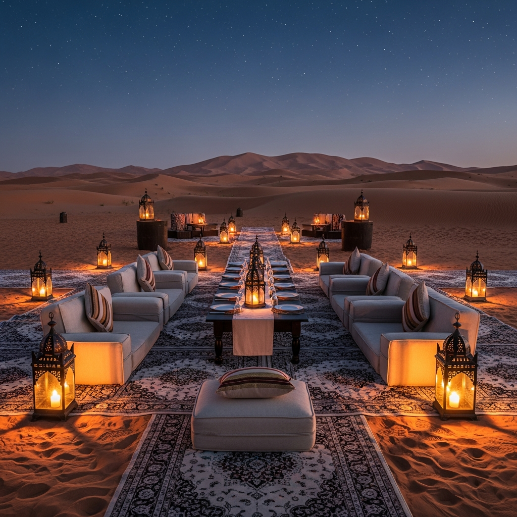 Luxury desert camp experience near Abu Dhabi cultural capital