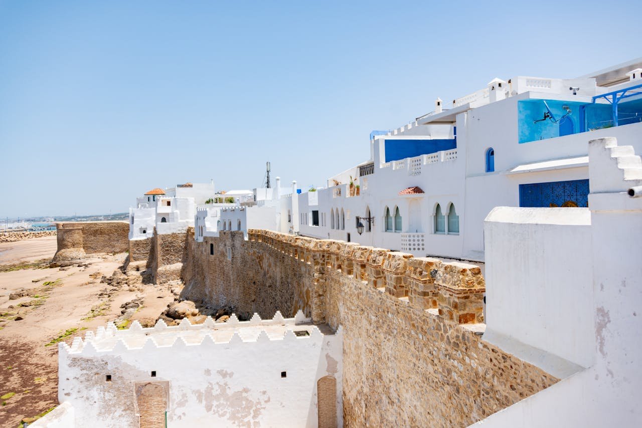 Historic seaside walls and white houses of Assilah highlighted during the Assilah Art Festival in Morocco