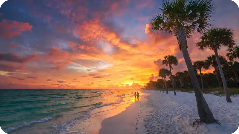 Florida Gulf Coast sunset beach for Florida travel